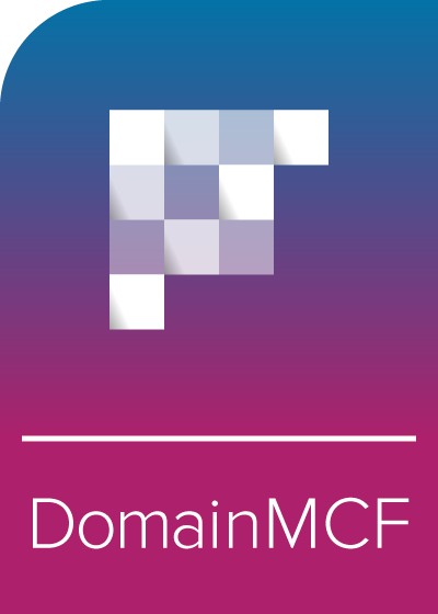 DomainMCF product card with logo.